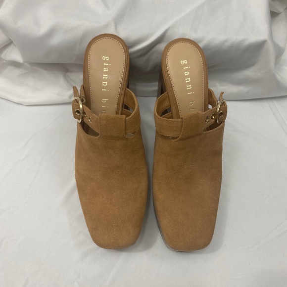 Gianni Bini Sotelo Suede Platform Clogs In Tan Women's size 8.5M - Picture 4 of 14